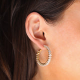 Marquise CZ Hoops | 35mm Gold Plated, Cubic Zirconia