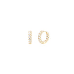 Pavé Huggies | 15mm Gold Plated, White Crystal