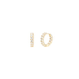 Pavé Huggies | 15mm Gold Plated, White Crystal
