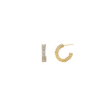 Baguette CZ Hoops | 17mm Gold Plated, Cubic Zirconia