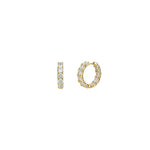 Double Vision CZ Huggie | 20mm Gold Plated, Cubic Zirconia