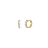 Double Vision CZ Huggie | 20mm Gold Plated, Cubic Zirconia