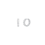 Double Vision CZ Huggie | 20mm Silver Plated, Cubic Zirconia