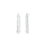 Weekend Ritual-3 Row Marquise Drop Earrings-Earrings-Silver Plated, Cubic Zirconia-Blue Ruby Jewellery-Vancouver Canada