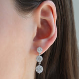 Gradual Trio Crystal Earrings Silver Plated, White Crystal