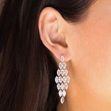 Marquise CZ Chandelier Earrings Gold Plated, White Crystal