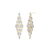 Marquise CZ Chandelier Earrings Gold Plated, White Crystal