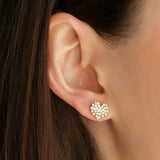 Pavé Heart Studs Gold Plated, White Crystal