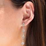 Crystal Marquise Cluster Drop Earrings Gold Plated, White Crystal