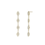 Crystal Marquise Cluster Drop Earrings Gold Plated, White Crystal