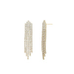 Crystal Waterfall Earrings Gold Plated, White Crystal