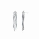 Crystal Waterfall Earrings Silver Plated, White Crystal