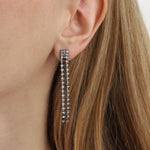 Weekend Ritual-Crystal Fringe Convertible Front Back Earrings-Earrings-Blue Ruby Jewellery-Vancouver Canada