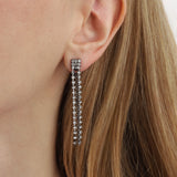 Weekend Ritual-Crystal Fringe Convertible Front Back Earrings-Earrings-Blue Ruby Jewellery-Vancouver Canada