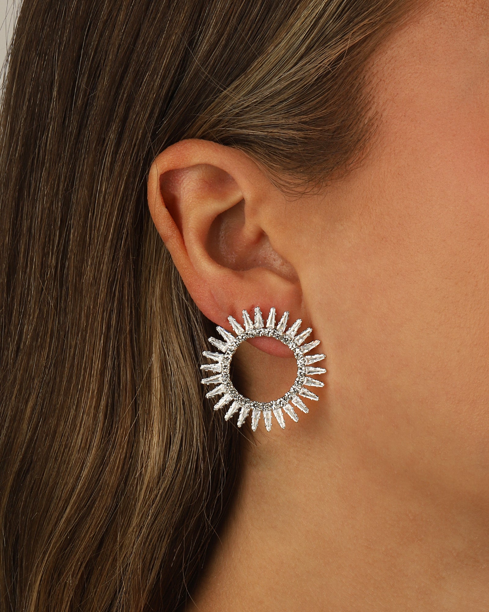 Weekend Ritual-Open Starburst Crystal Earrings-Earrings-Blue Ruby Jewellery-Vancouver Canada