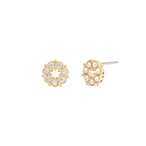 Circle Crystal Studs Gold Plated, Crystal