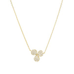 3 Petal Pavé Necklace Gold Plated, White Crystal