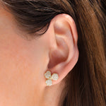 Weekend Ritual-3 Petal Pavé Studs-Earrings-Blue Ruby Jewellery-Vancouver Canada