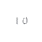 3 Row Oval Double Vision Huggies Silver Plated, Cubic Zirconia