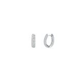 3 Row Oval Double Vision Huggies Silver Plated, Cubic Zirconia