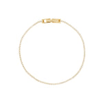 Round Crystal Tennis Bracelet | 1.3mm Gold Plated, White Crystal