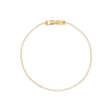 Round Crystal Tennis Bracelet | 1.3mm Gold Plated, White Crystal