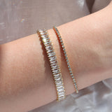 Crystal Pull Bracelet | 2mm Gold Plated, White Crystal