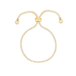 Crystal Pull Bracelet | 2mm Gold Plated, White Crystal