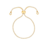 Crystal Pull Bracelet | 2mm Gold Plated, White Crystal
