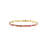 1 Row 3mm Crystal Stretch Bracelet Gold Plated, Light Rose Crystal