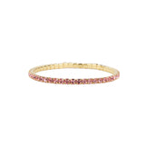 1 Row 3mm Crystal Stretch Bracelet Gold Plated, Light Rose Crystal