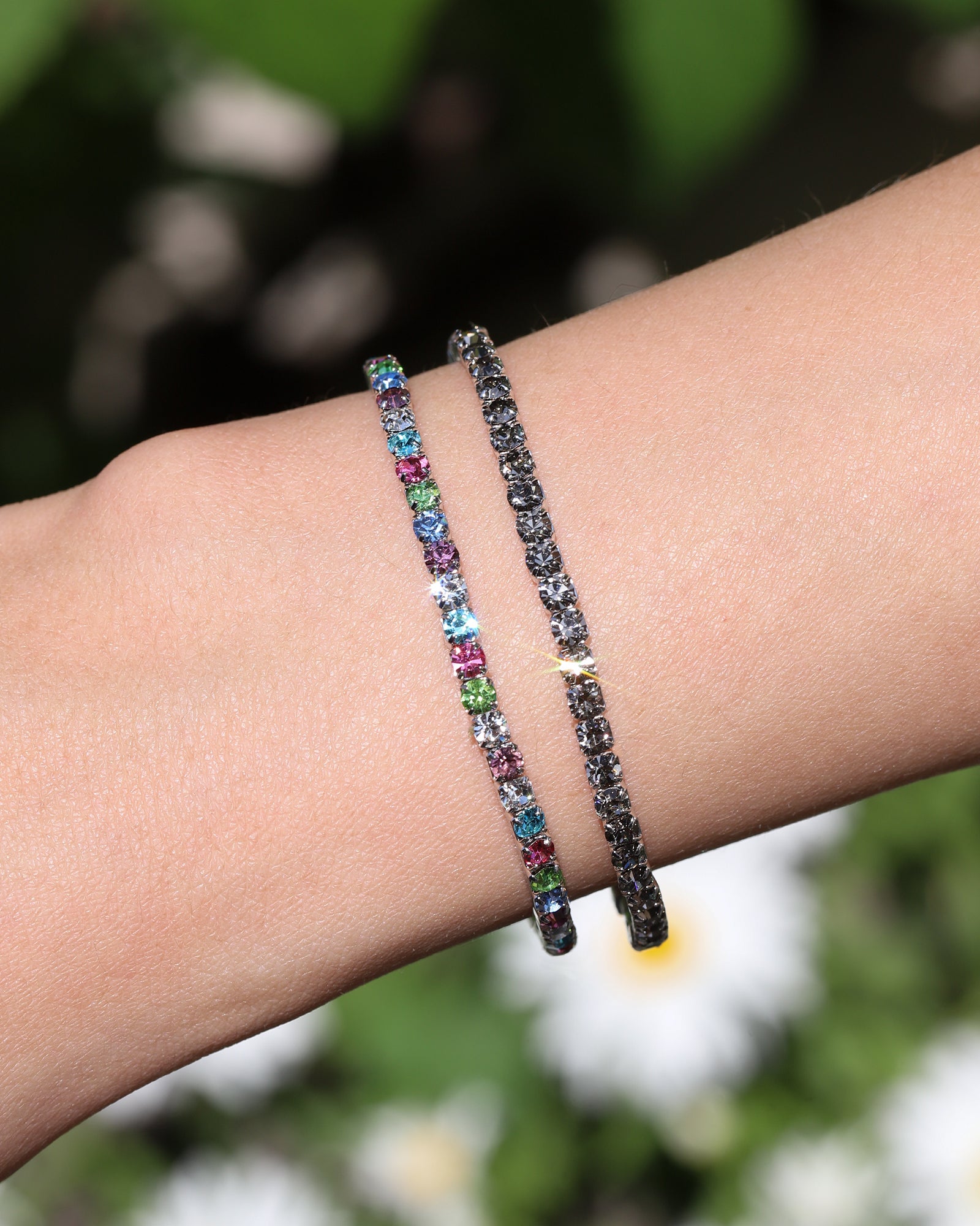 Weekend Ritual-1 Row 3mm Crystal Stretch Bracelet-Bracelets-Blue Ruby Jewellery-Vancouver Canada