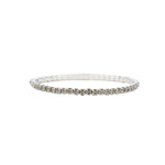1 Row 3mm Crystal Stretch Bracelet Silver Plated, Black Diamond Crystal