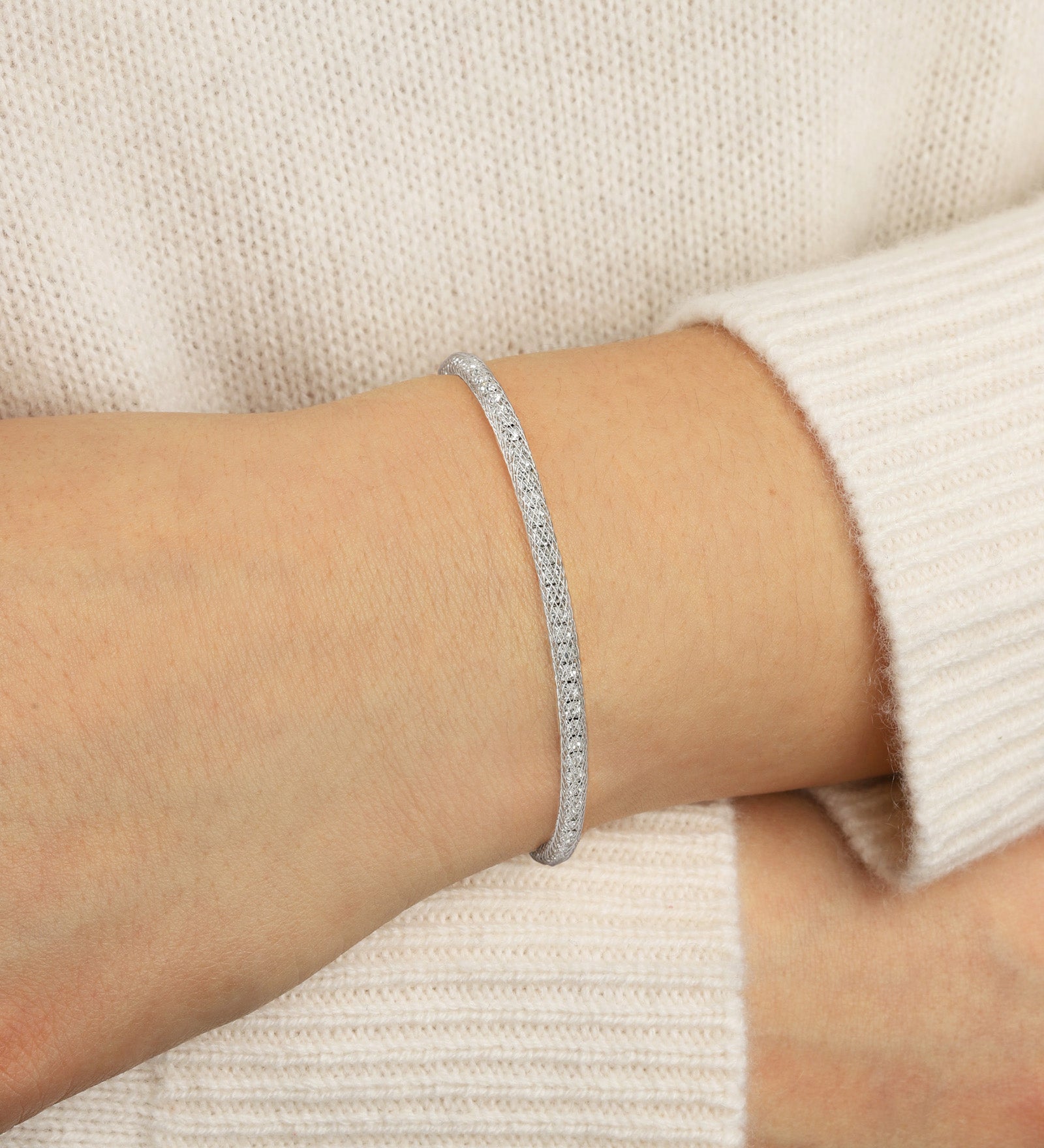 Weekend Ritual-Mesh Round Crystal Cuff-Bracelets-Blue Ruby Jewellery-Vancouver Canada