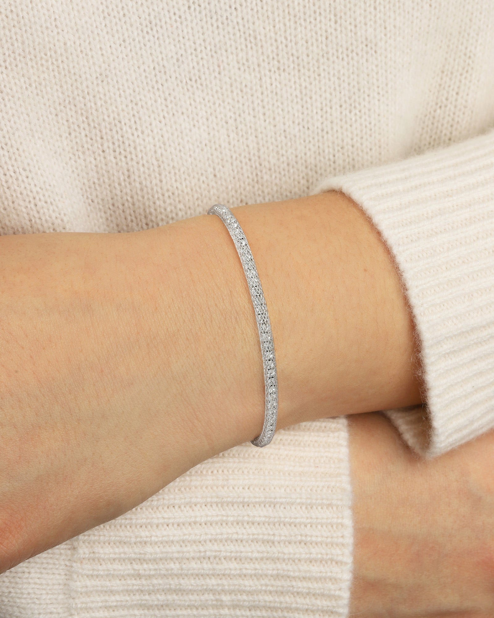 Weekend Ritual-Mesh Round Crystal Cuff-Bracelets-Blue Ruby Jewellery-Vancouver Canada