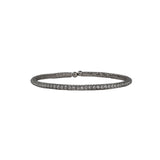 Weekend Ritual-Mesh Round Crystal Cuff-Bracelets-Gunmetal Plated, White Crystal-Blue Ruby Jewellery-Vancouver Canada