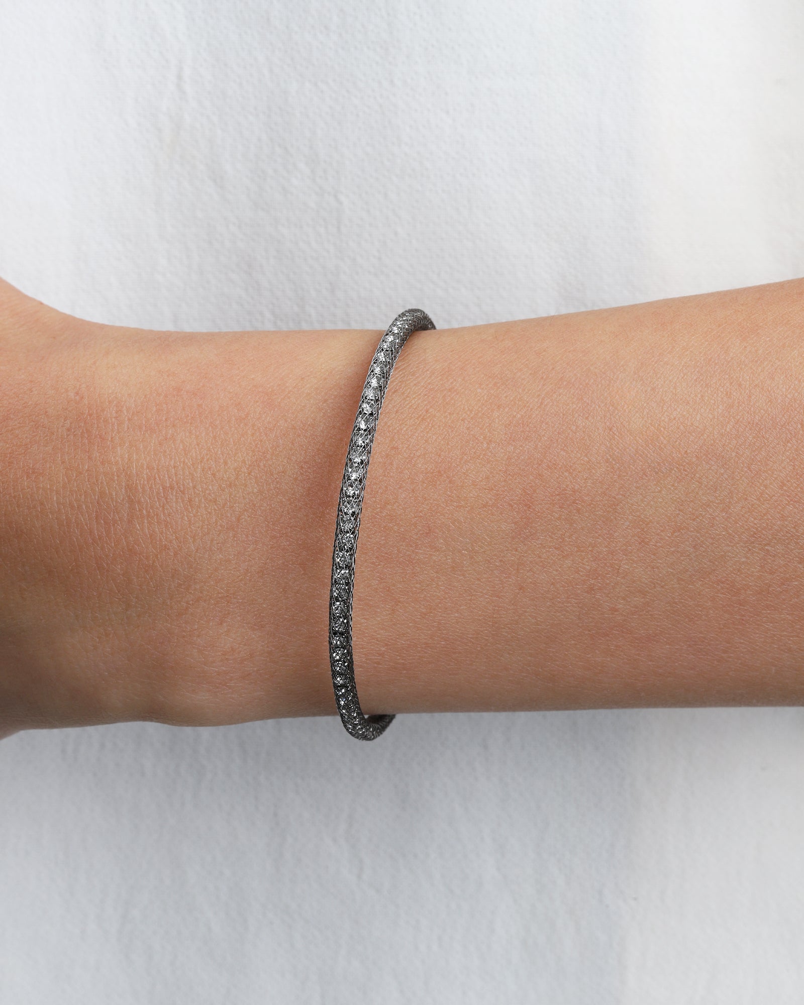 Weekend Ritual-Mesh Round Crystal Cuff-Bracelets-Blue Ruby Jewellery-Vancouver Canada