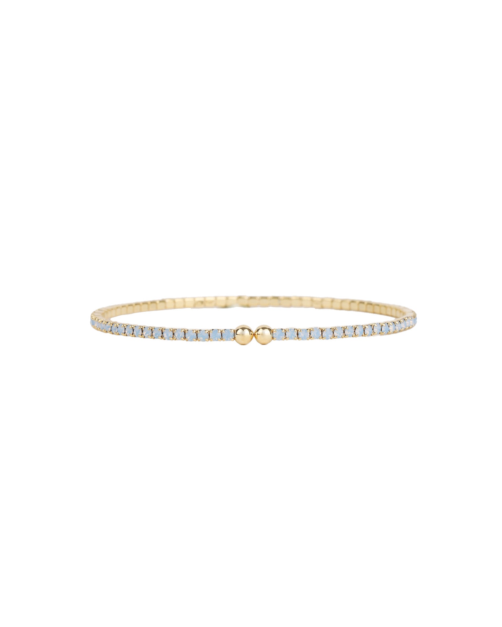 1 Coil Crystal Cuff Gold Plated, Blue Opal Crystal