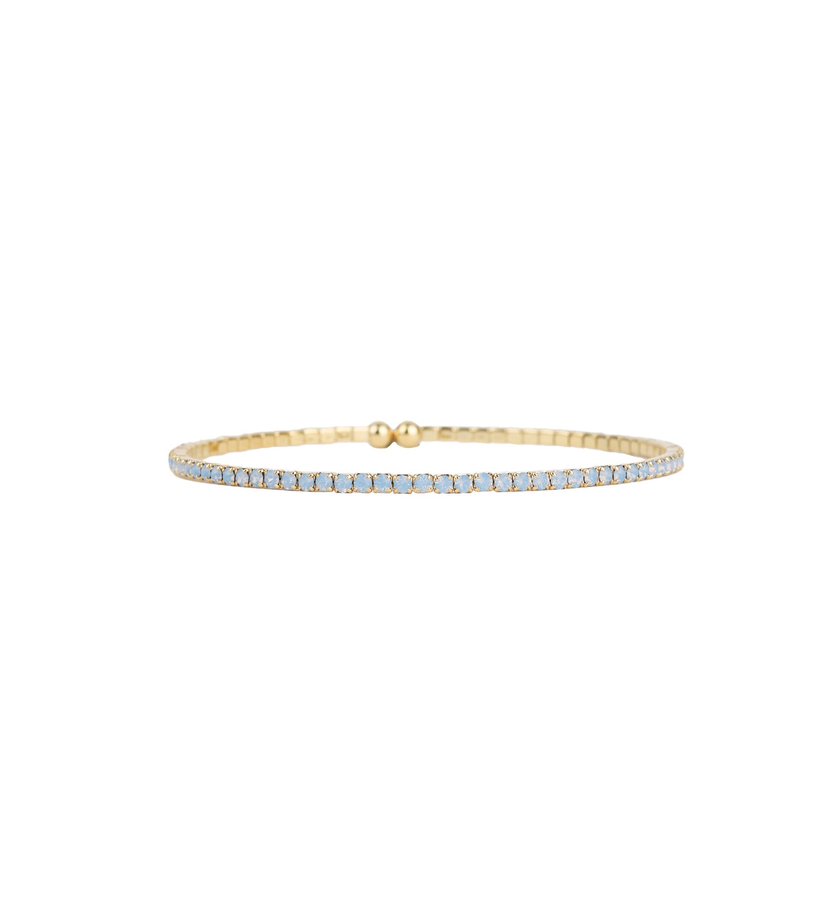 1 Coil Crystal Cuff Gold Plated, Blue Opal Crystal