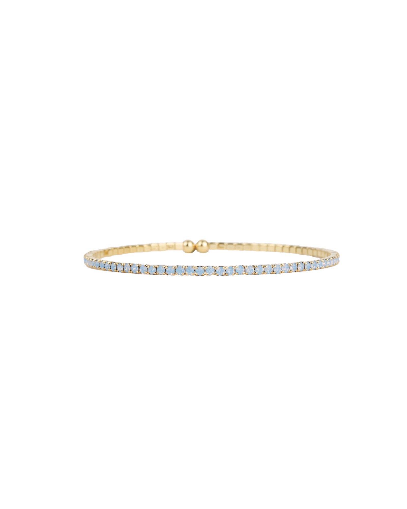 1 Coil Crystal Cuff Gold Plated, Blue Opal Crystal