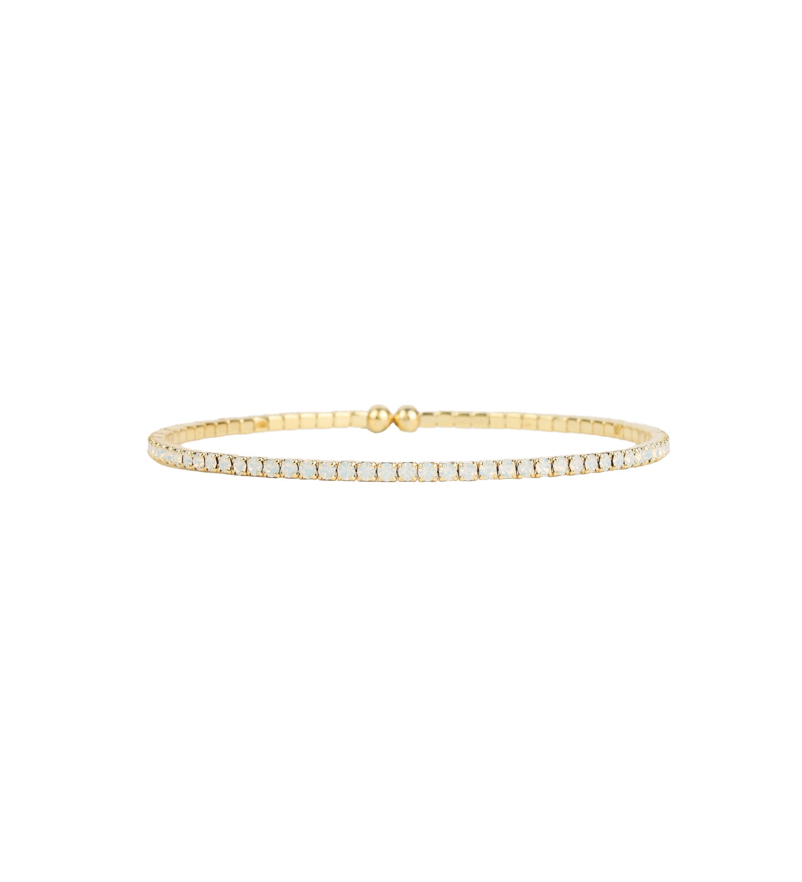 1 Coil Crystal Cuff Gold Plated, White Opal Crystal