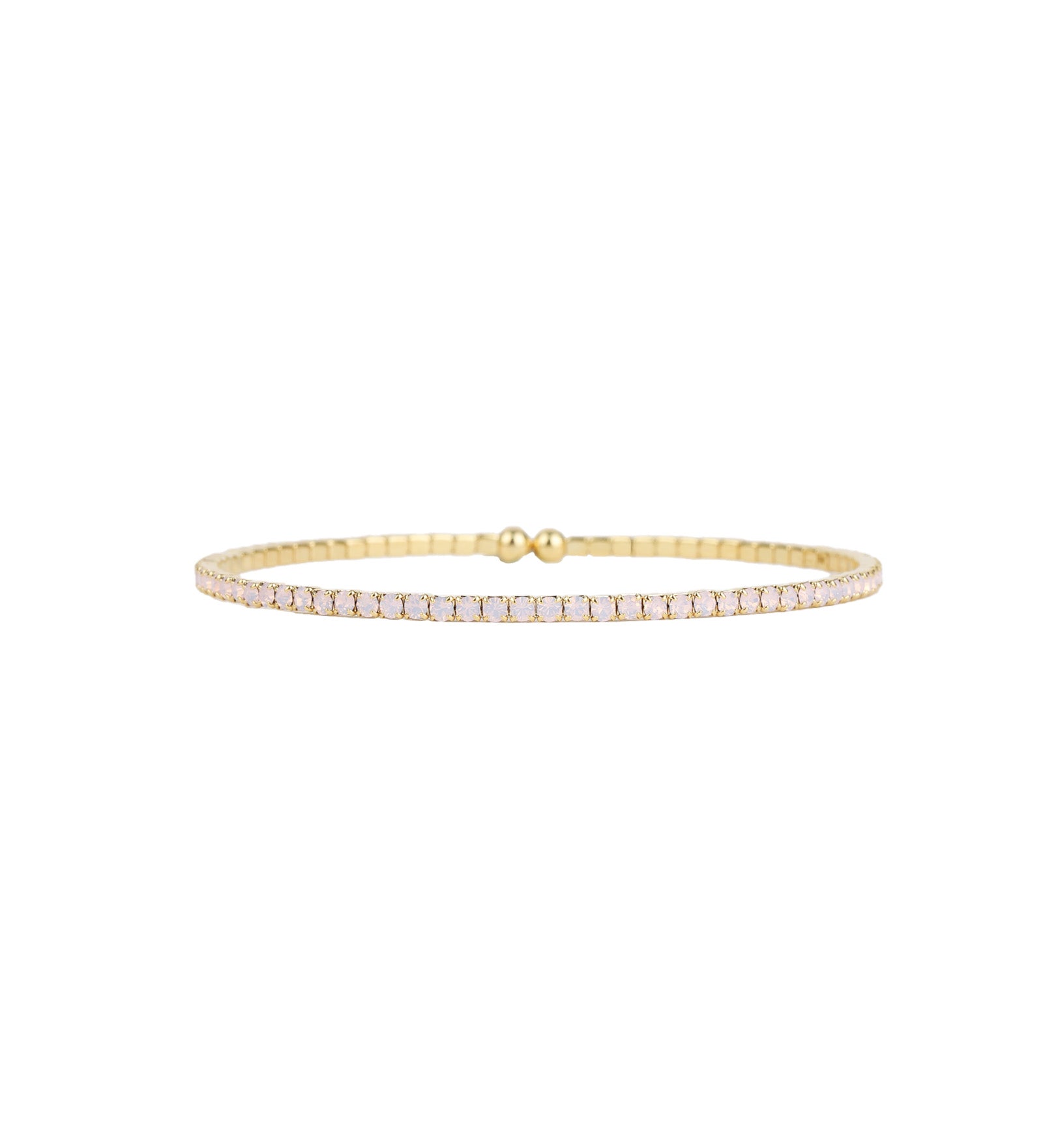 1 Coil Crystal Cuff Gold Plated, Rose Water Opal Crystal