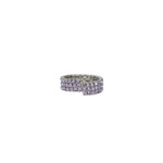3 Row Coil Crystal Ring Silver Plated, Violet Crystal