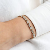 Lace Crystal Cluster Bracelet Gold Plated, White Crystal