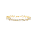 Lace Crystal Cluster Bracelet Gold Plated, White Crystal