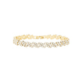 Lace Crystal Cluster Bracelet Gold Plated, White Crystal