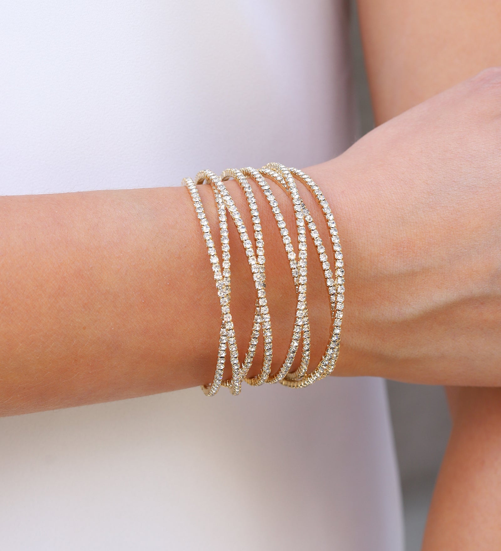 Weekend Ritual-8 Row Crystal Cuff-Bracelets-Blue Ruby Jewellery-Vancouver Canada