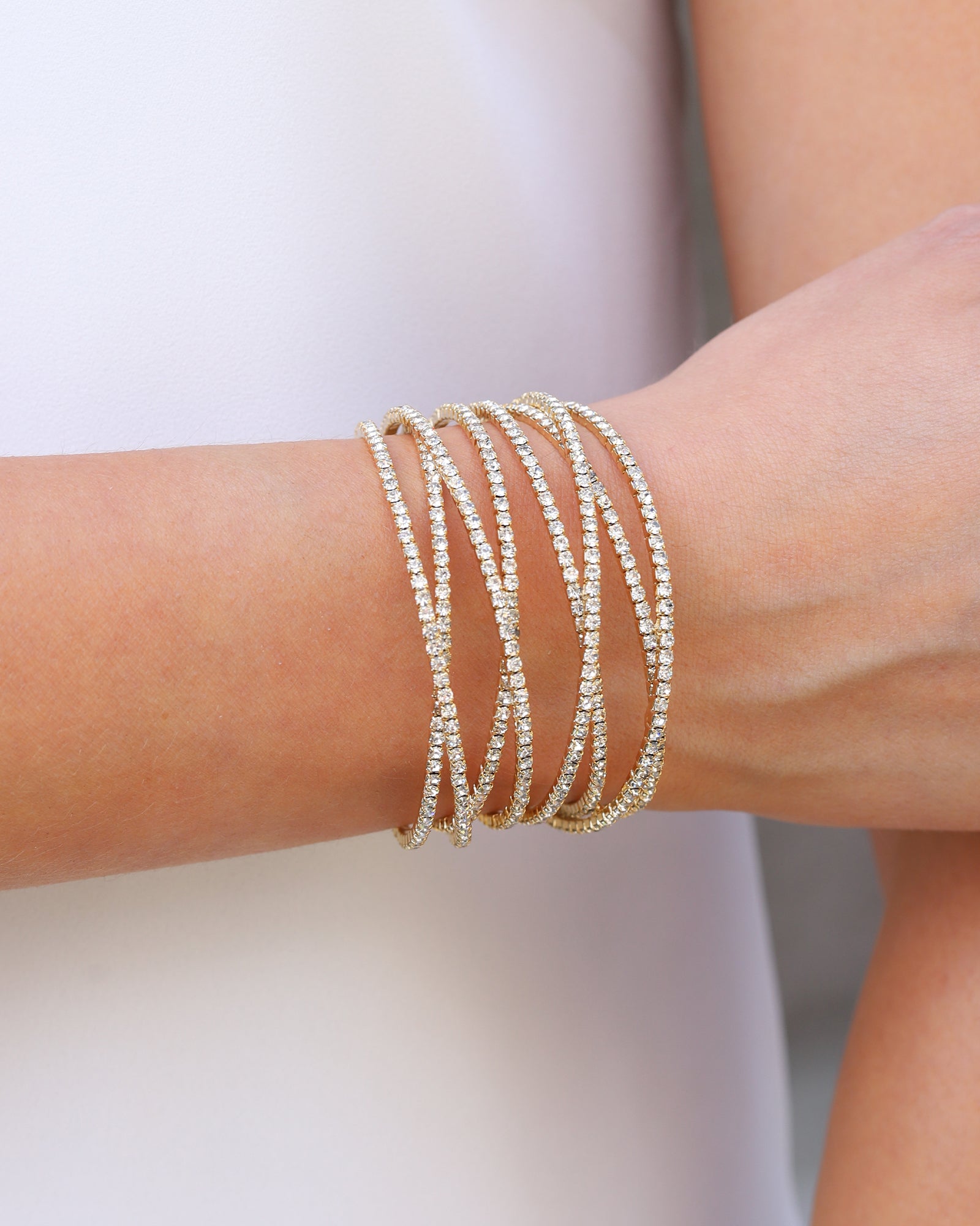 Weekend Ritual-8 Row Crystal Cuff-Bracelets-Blue Ruby Jewellery-Vancouver Canada