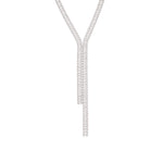 Baguette CZ Lariat Silver Plated, Cubic Zirconia