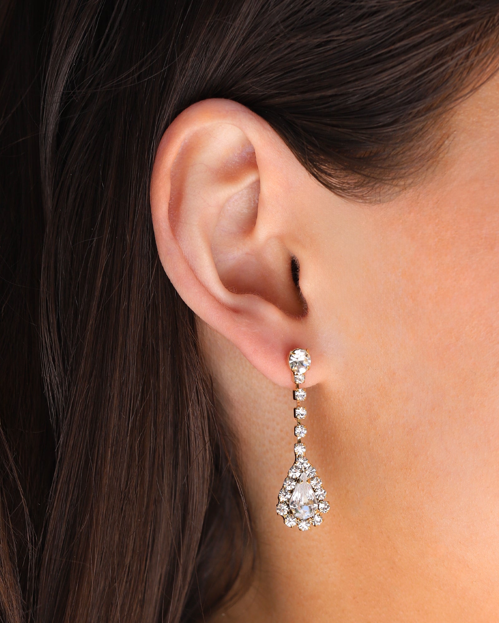 Cubic Zirconia Small Diamond Drop Earrings Weekend Ritual CZ